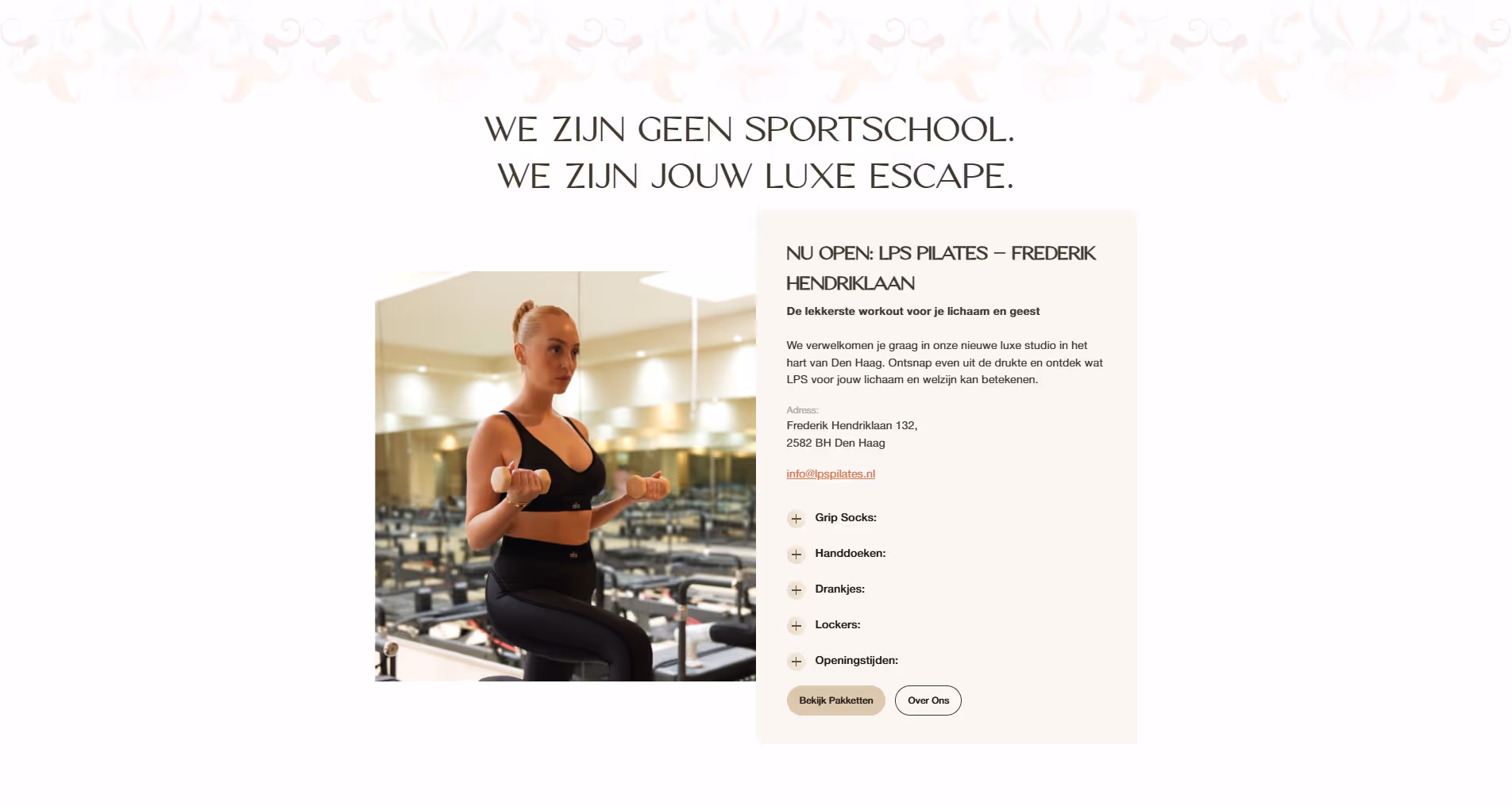 LPS Pilates project screenshot 2