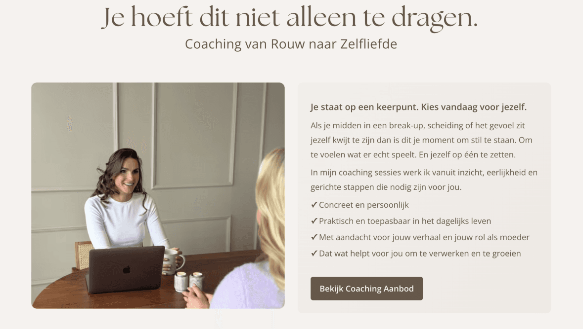 Yentl Coaching project screenshot 3